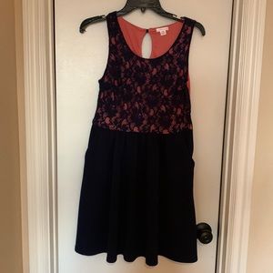 Knee length navy blue dress